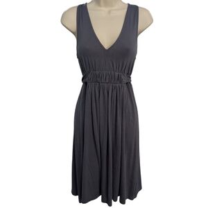 Trulli Gray Sleeveless V-Neck Empire Waist Tie Front Dress Size‎ XS